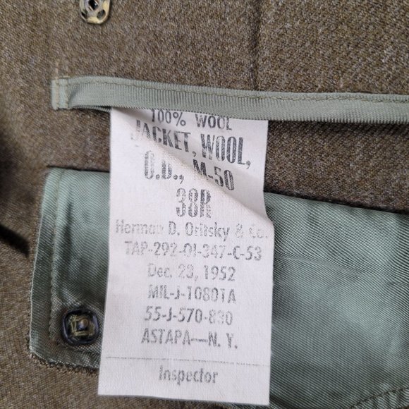 Korean War US 5th Army Ike Jacket A5 Ordnance Replacement Training Center DI Pin - Picture 11 of 12